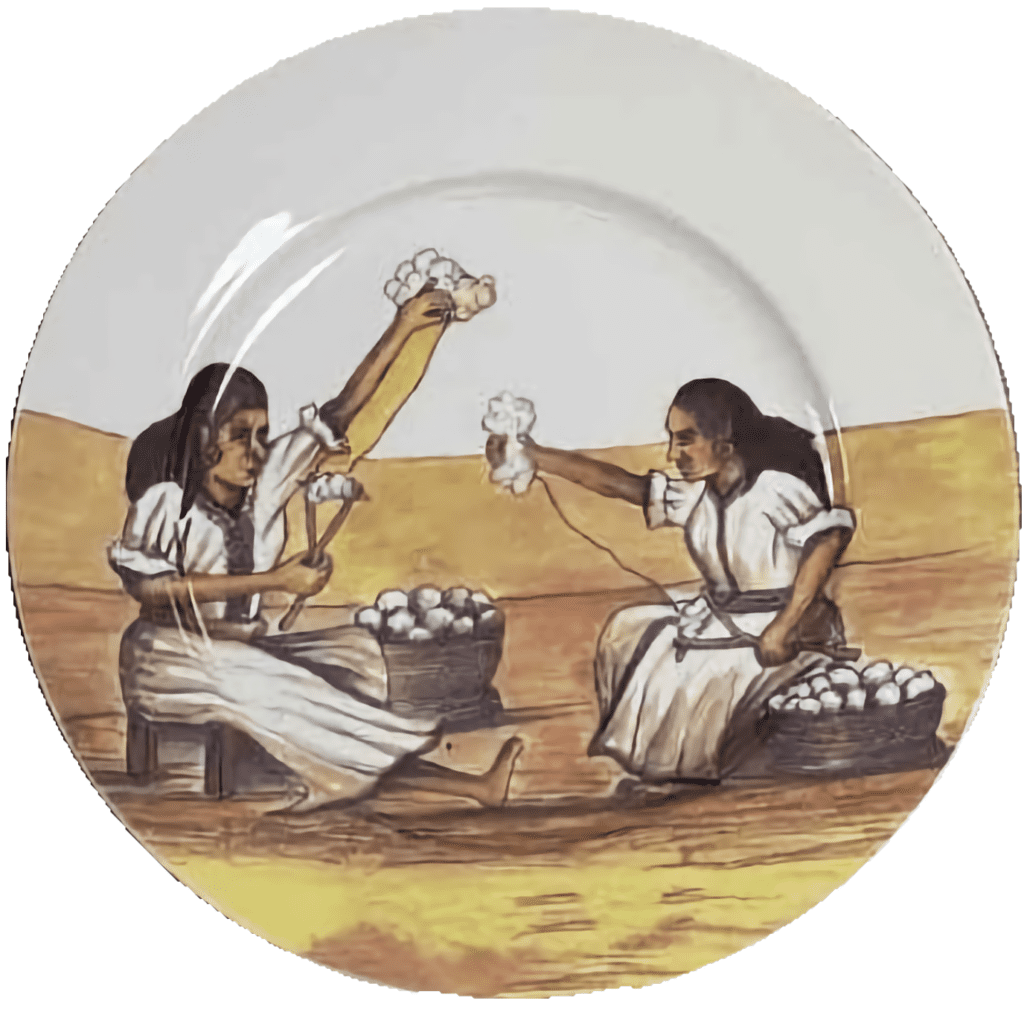 bahlawi Design plate #104 Spinning Cotton