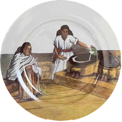 bahlawi Design plate #107 Making injarin bread-trans 2